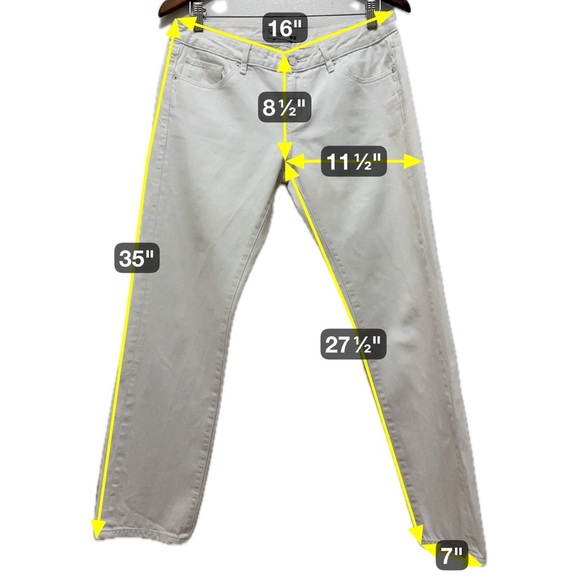 125 UNIQLO | EUC Japanese Women's White Straight Leg Jeans (size 28) - Picture 3 of 11